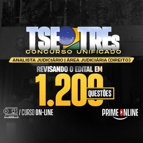 Logo [ON-LINE] TSE/TRE's UNIFICADO | REVISANDO O EDITAL EM 1.200 QUESTÕES | CARGO 18: ANALISTA JUDICIÁRIO - ÁREA JUDICIÁRIA (CURSO DE EXERCÍCIOS)