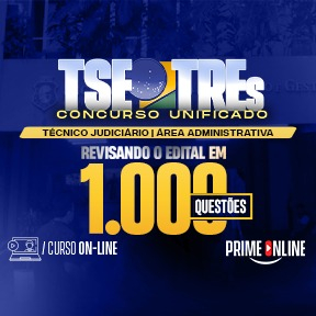 Logo [ON-LINE] TSE/TRE's UNIFICADO | REVISANDO O EDITAL EM 1.000 QUESTÕES |CARGO 19: TÉCNICO JUDICIÁRIO - ÁREA ADMINISTRATIVA (CURSO DE EXERCÍCIOS)